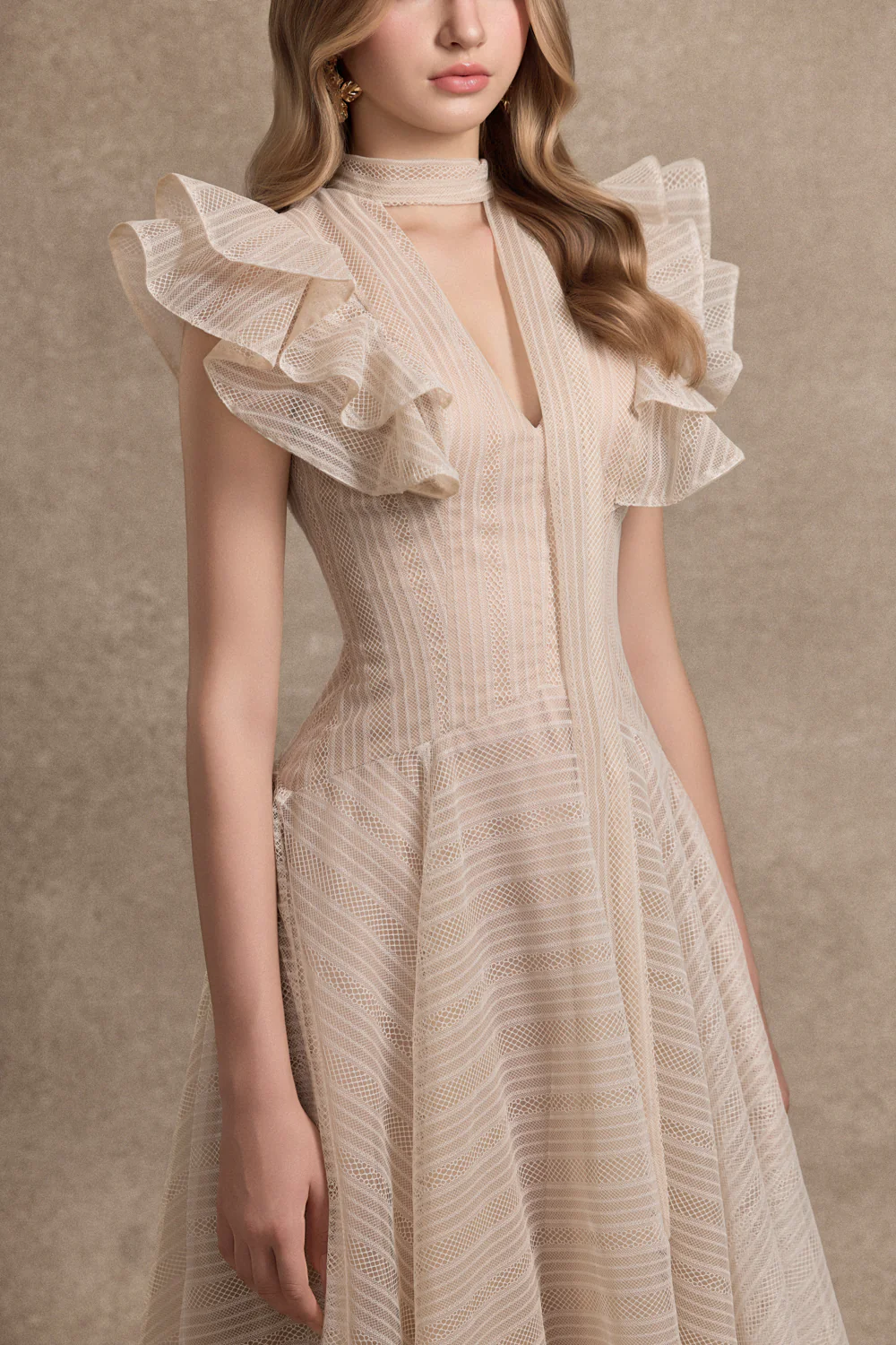 Seraphine Scarf Draped Knee Length Dress