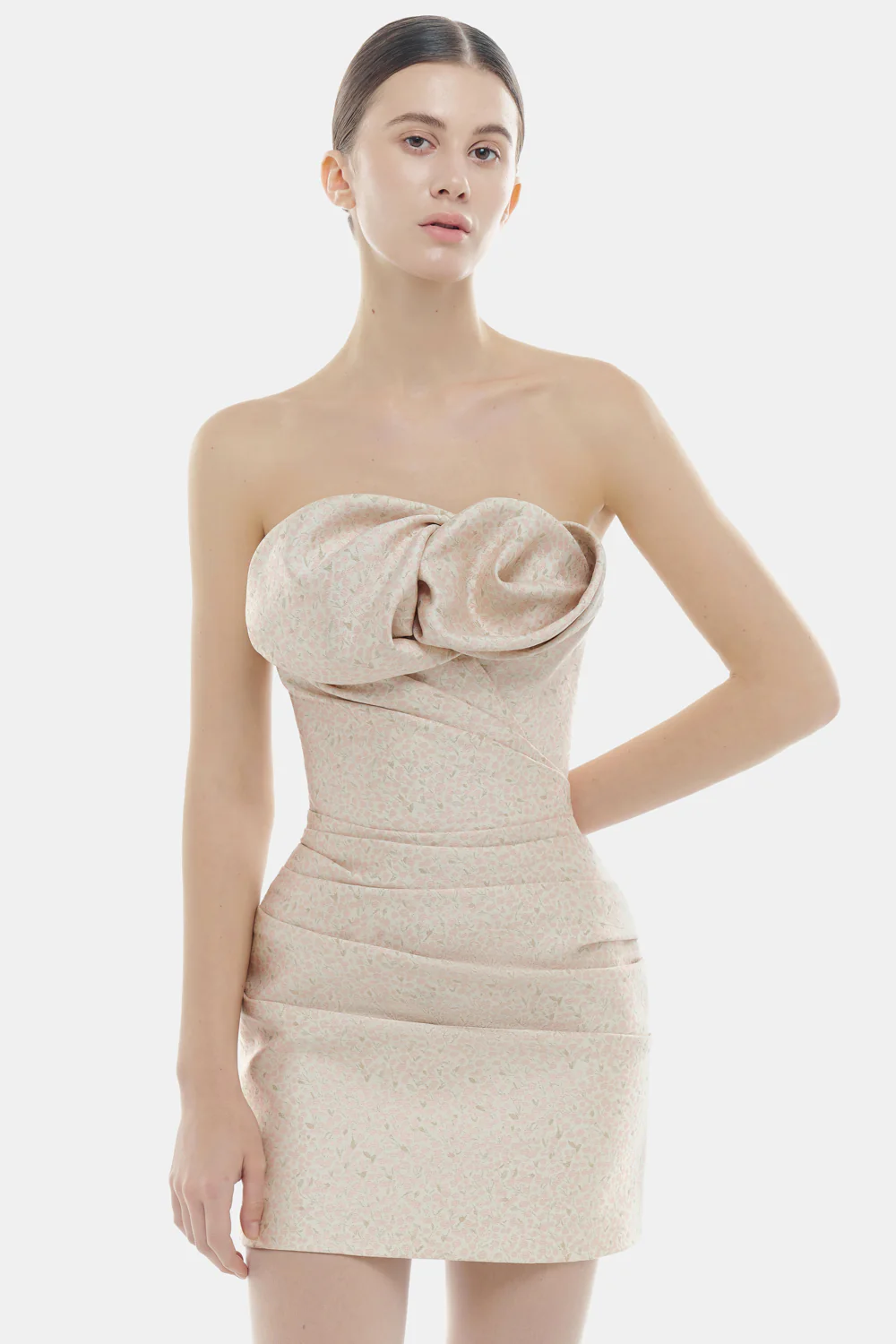 Aurianne Curved Draped Mini Dress