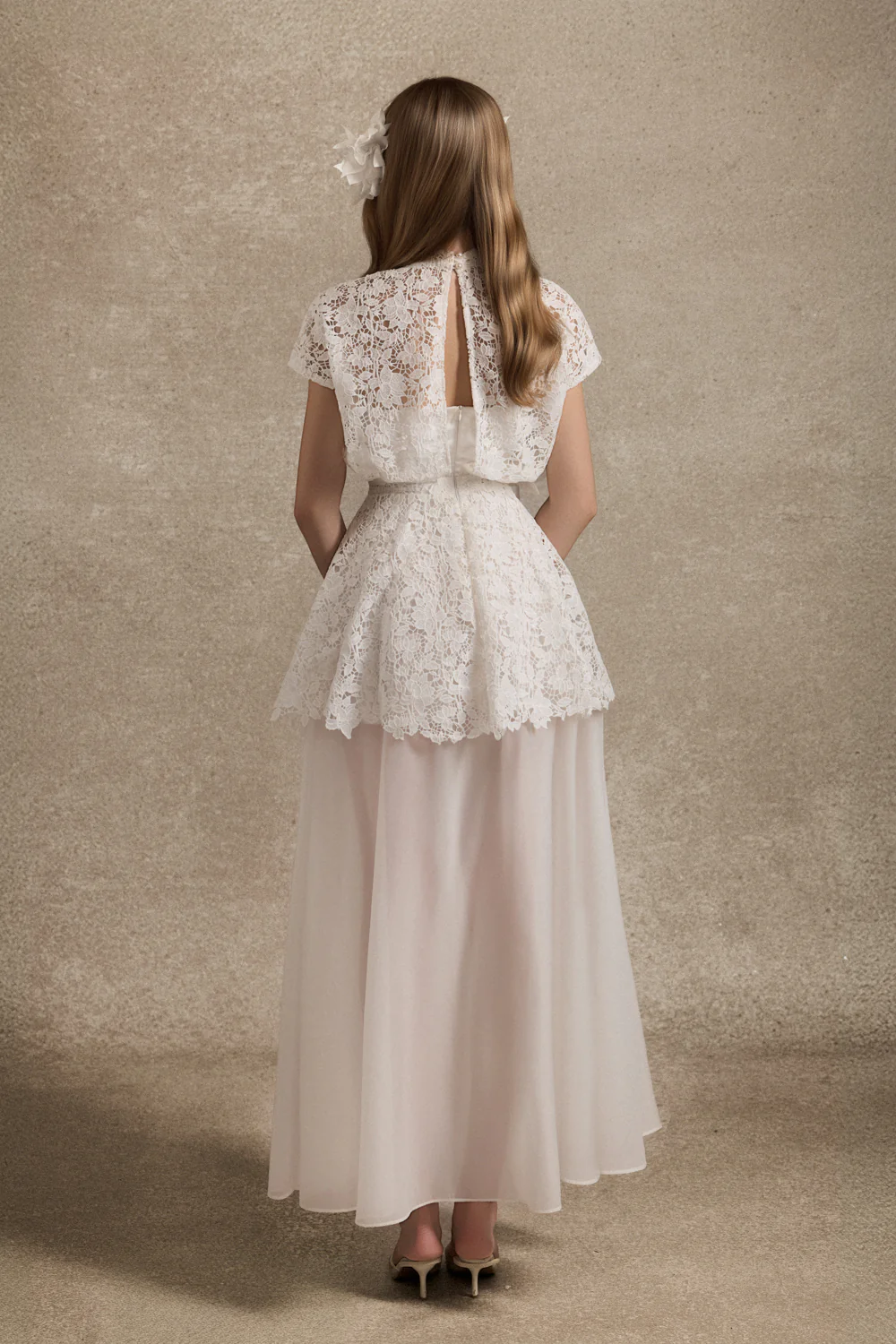 Veloura High Neck Applique Maxi Dress