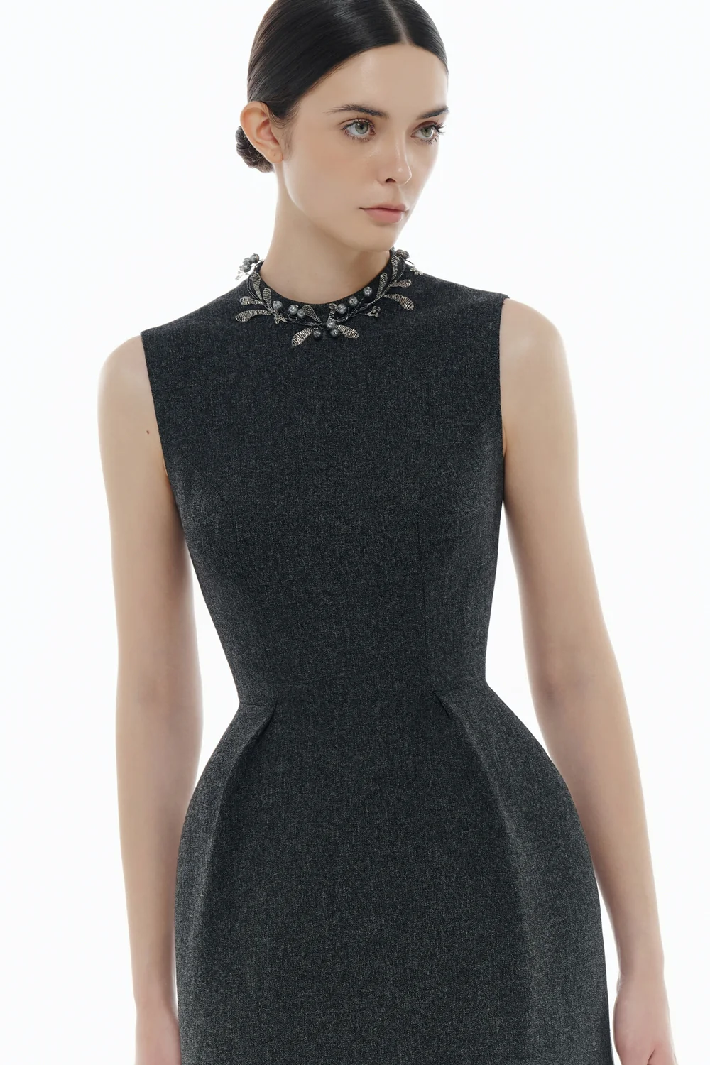 Sabine High Neck Bead Mini Dress