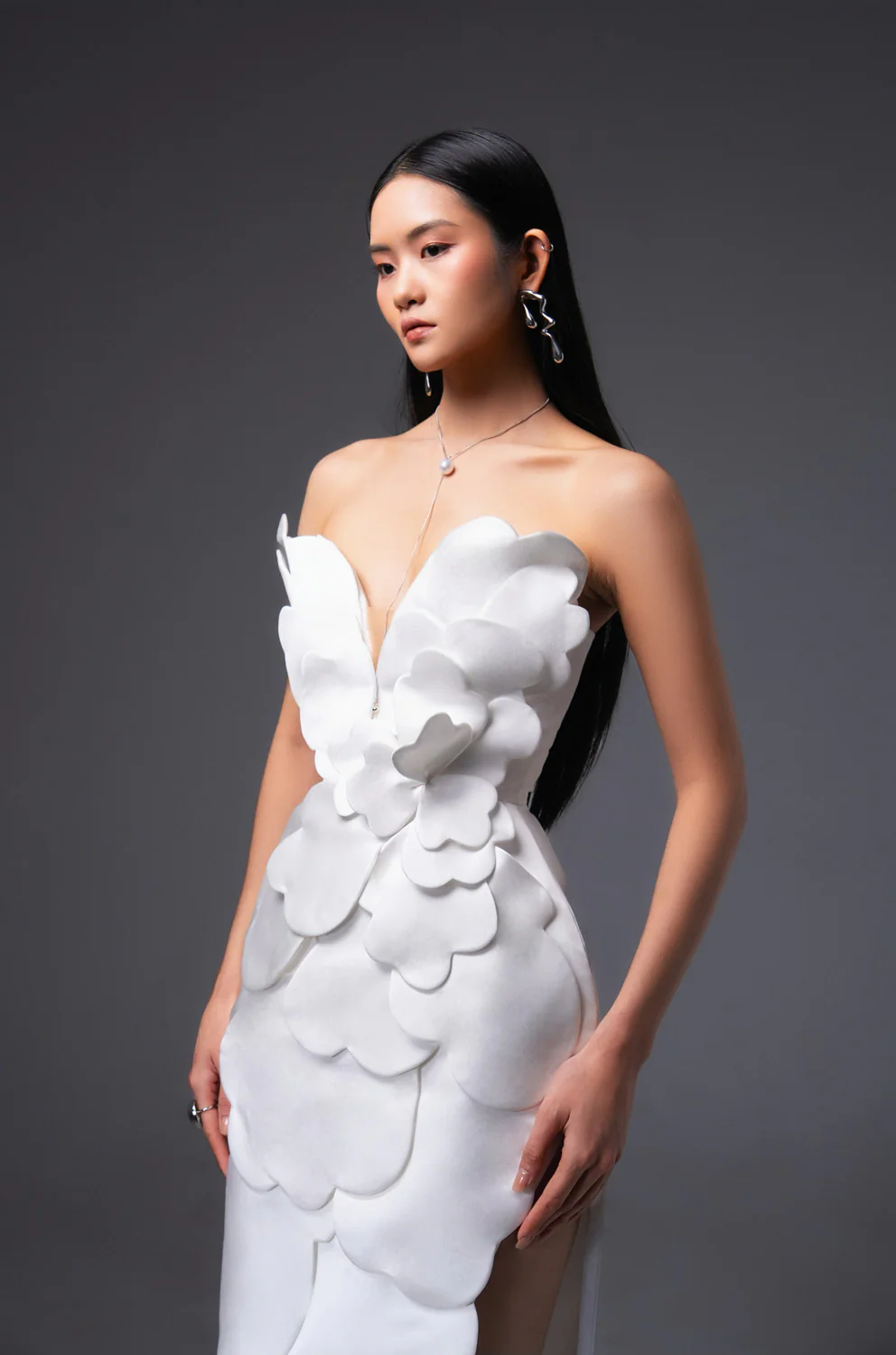 Velour Pegged Sleeveless Polyester Maxi Dress