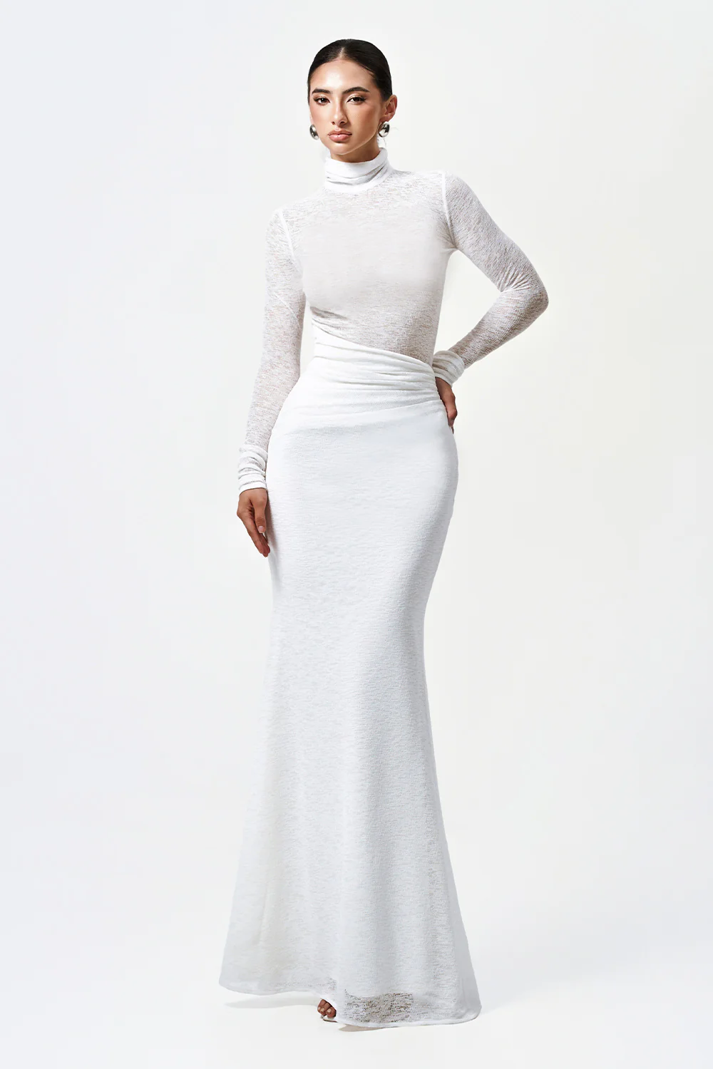 Myra Trumpet High Waist Elastic Cotton Maxi Skirt