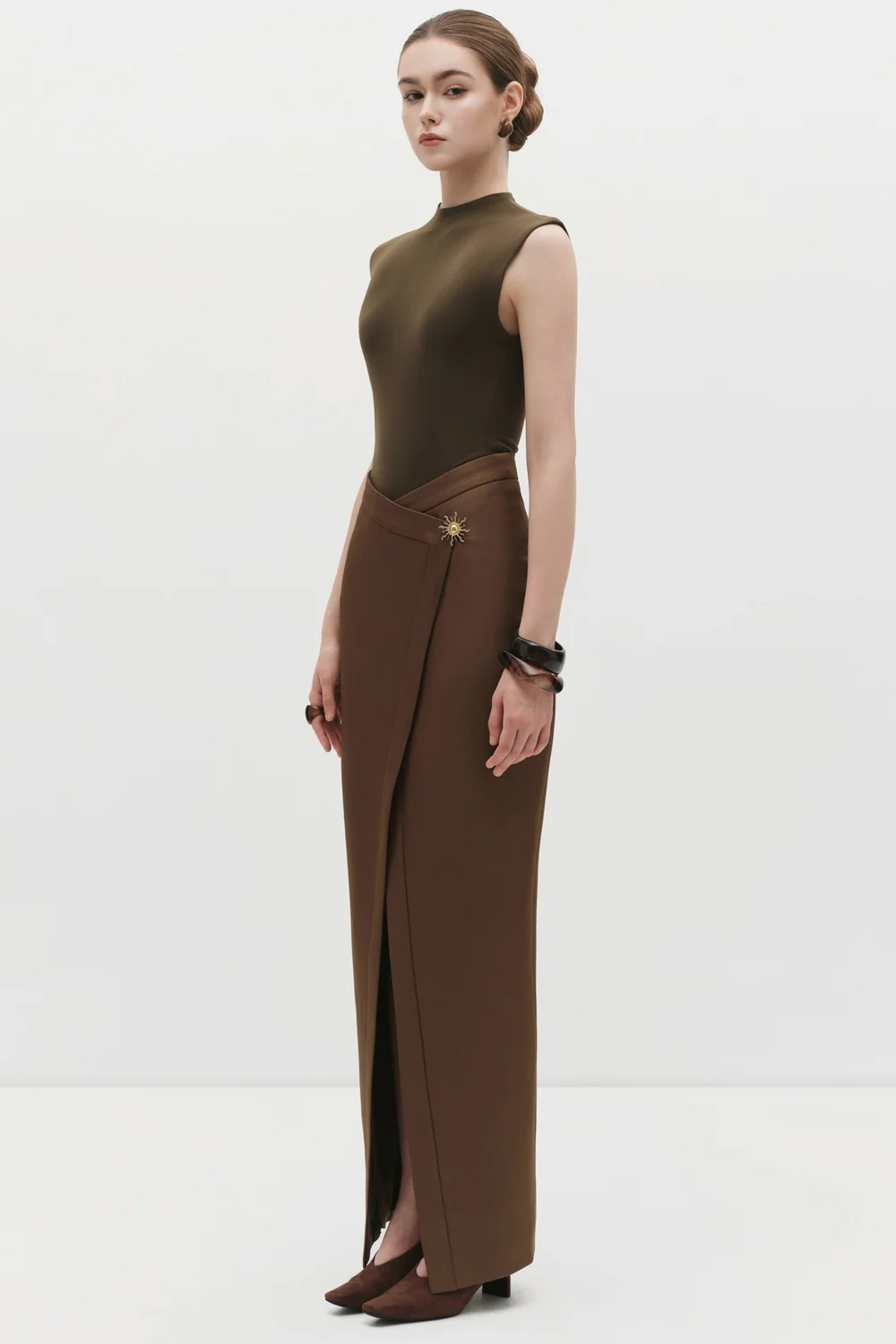 Fidelia Mock Neck Spandex Bodysuit