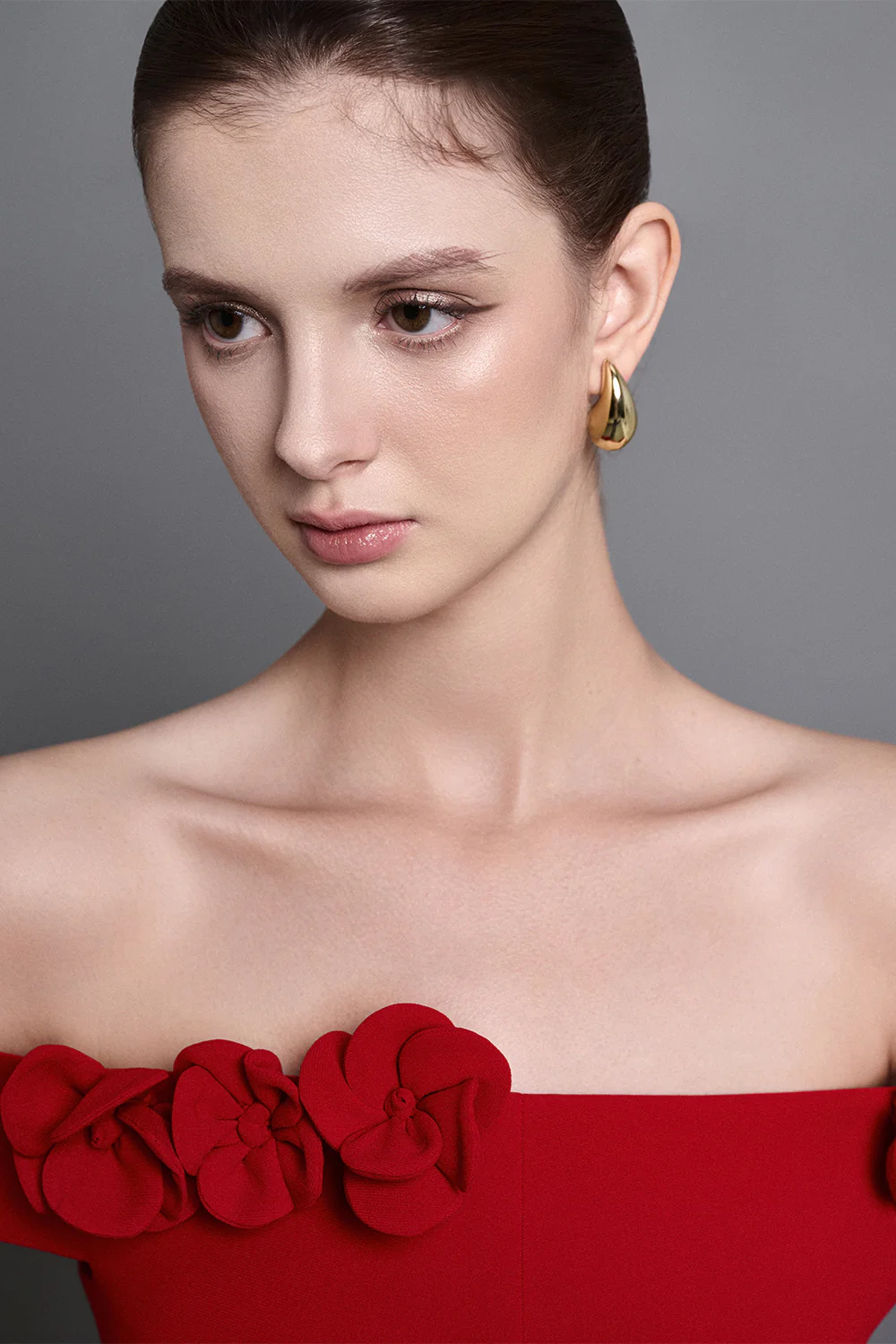 Evel Sheath Off-Shoulder Twill Midi Dress