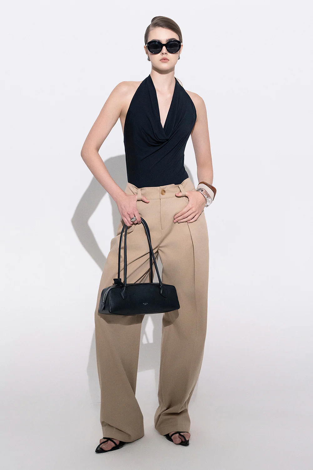 Darlin Straight Pleated Khaki Ankle Length Pants