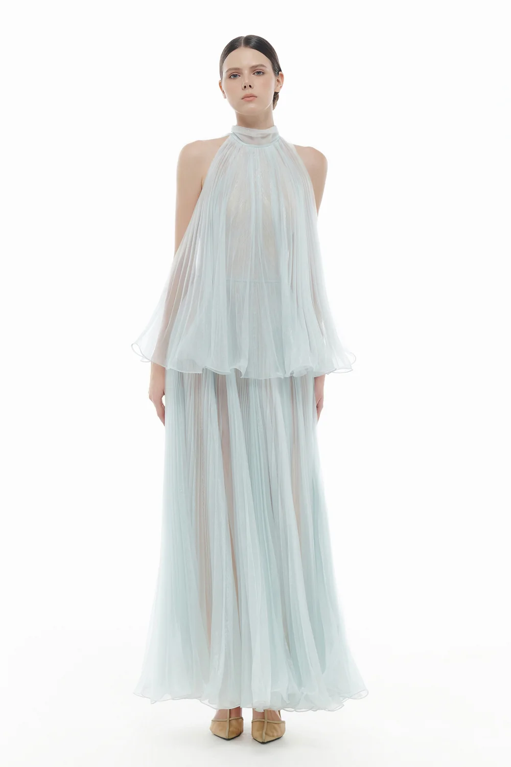 Margaux Halter Polyester Maxi Dress