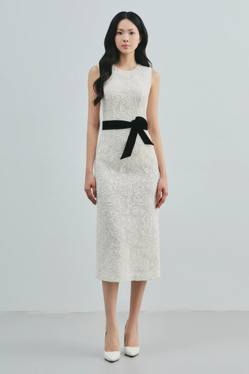 Ophira Cape Sleeve Button Midi Dress