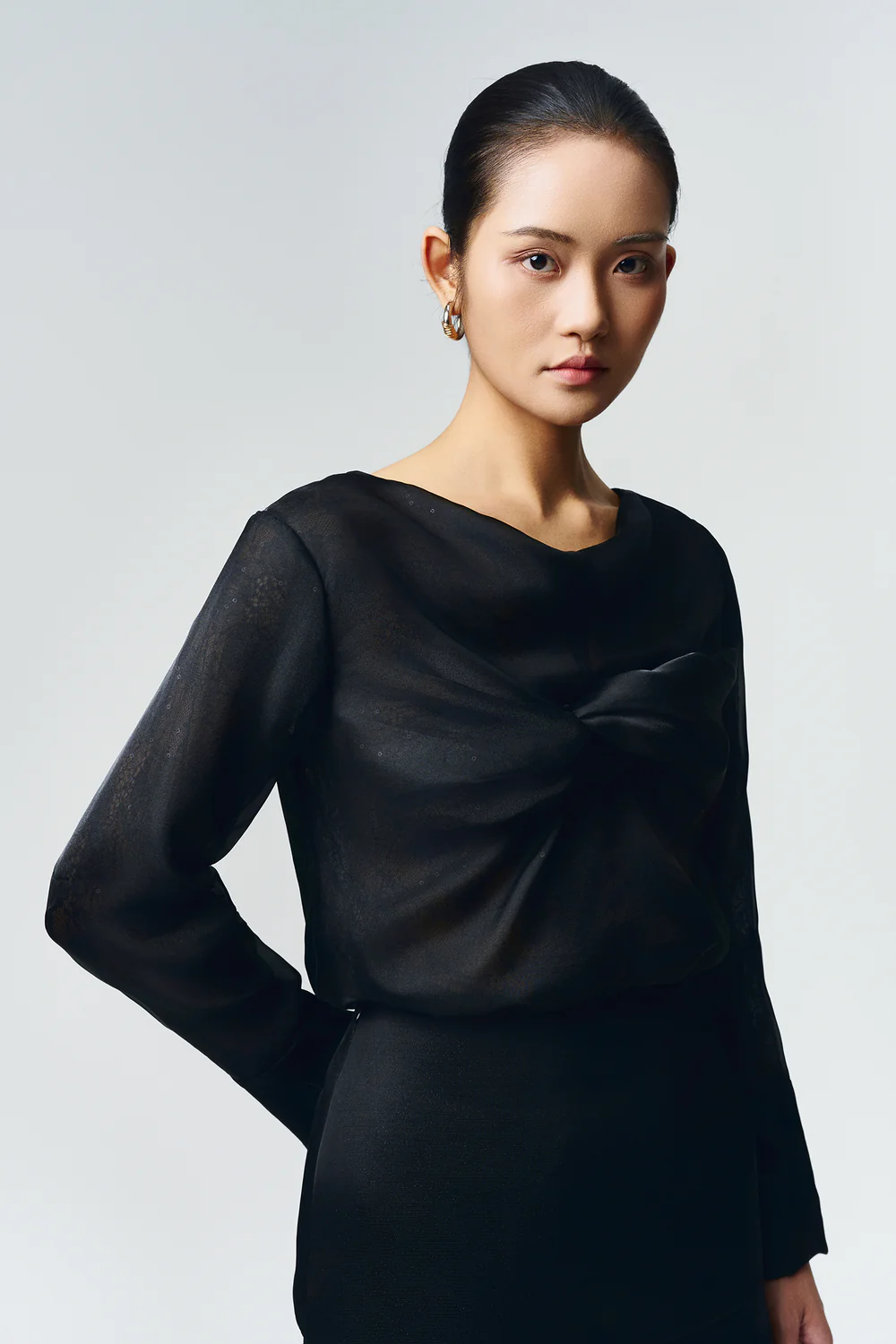 Selene Boat Neck Draped Top