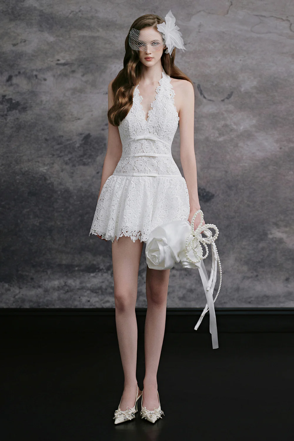 Jumi V-Neck Ribbon Mini Dress