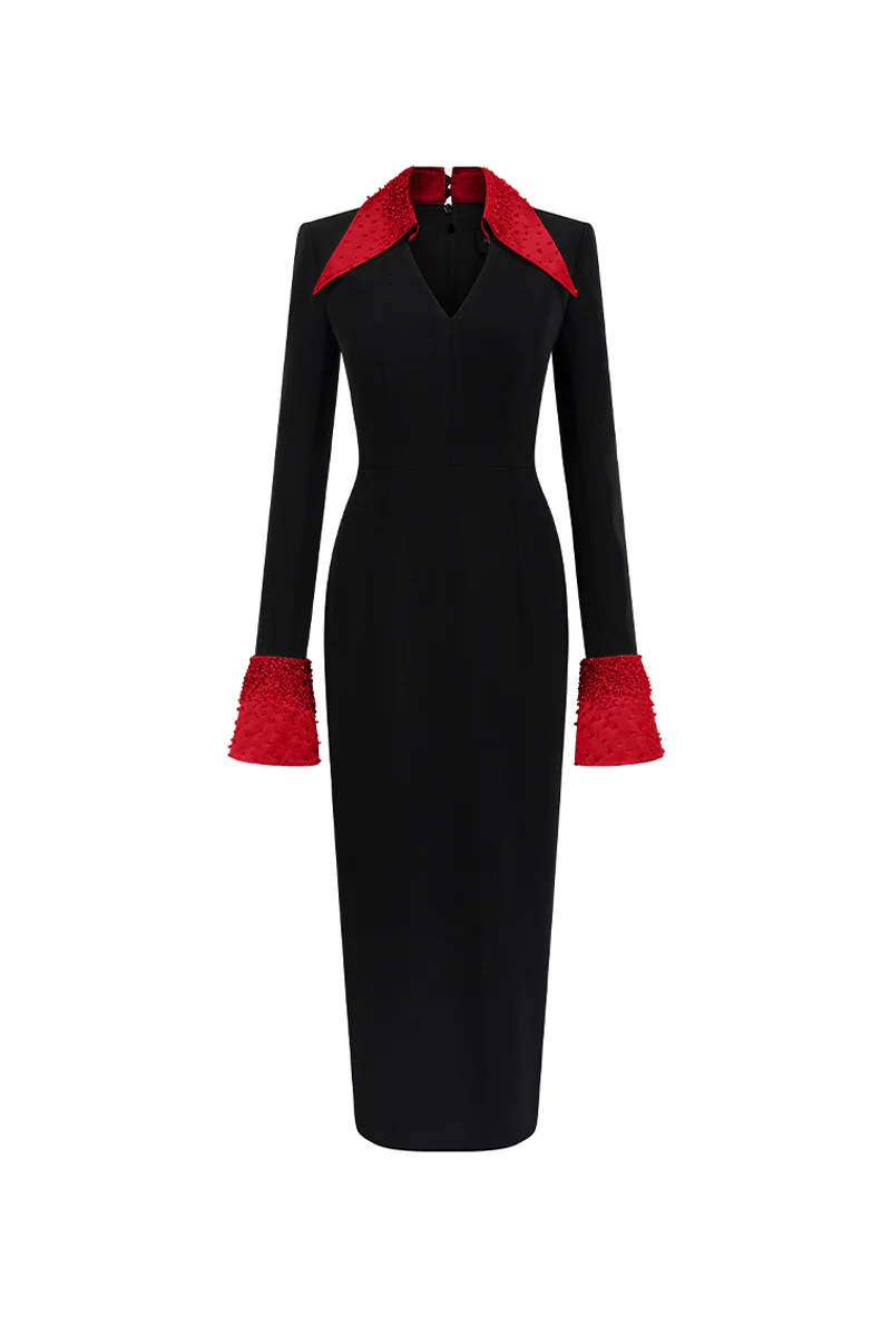 Jaylene Pencil Crepe Midi Dress