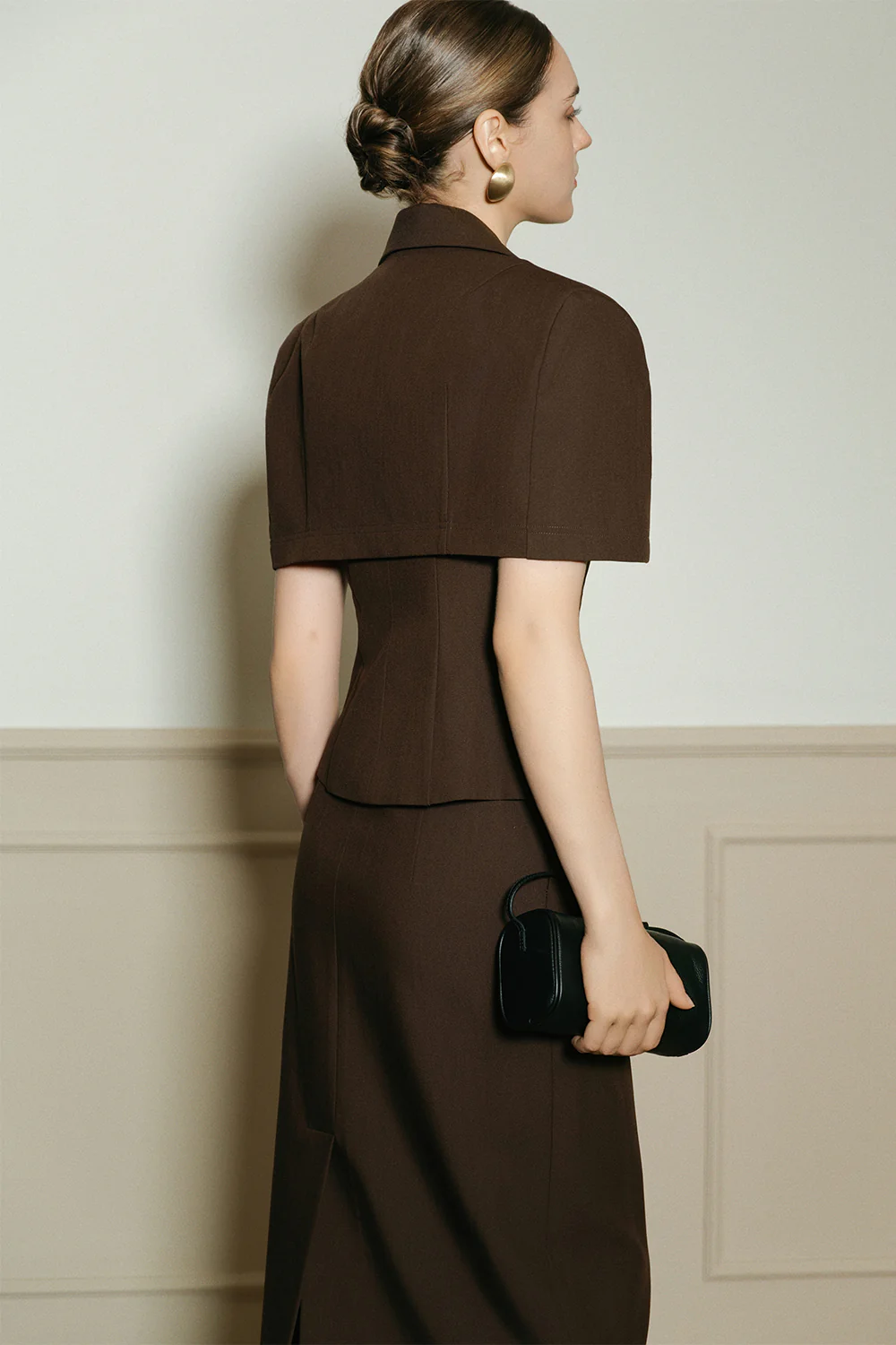 Orped Straight Cotton Skirt