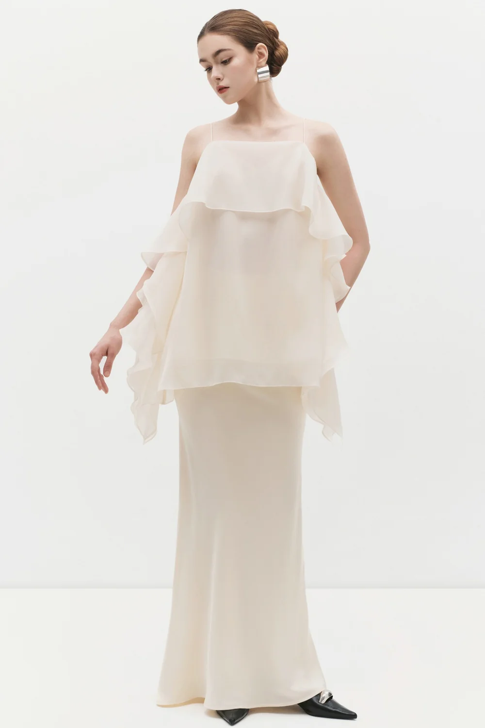 Flexible Straight Draped Skirt