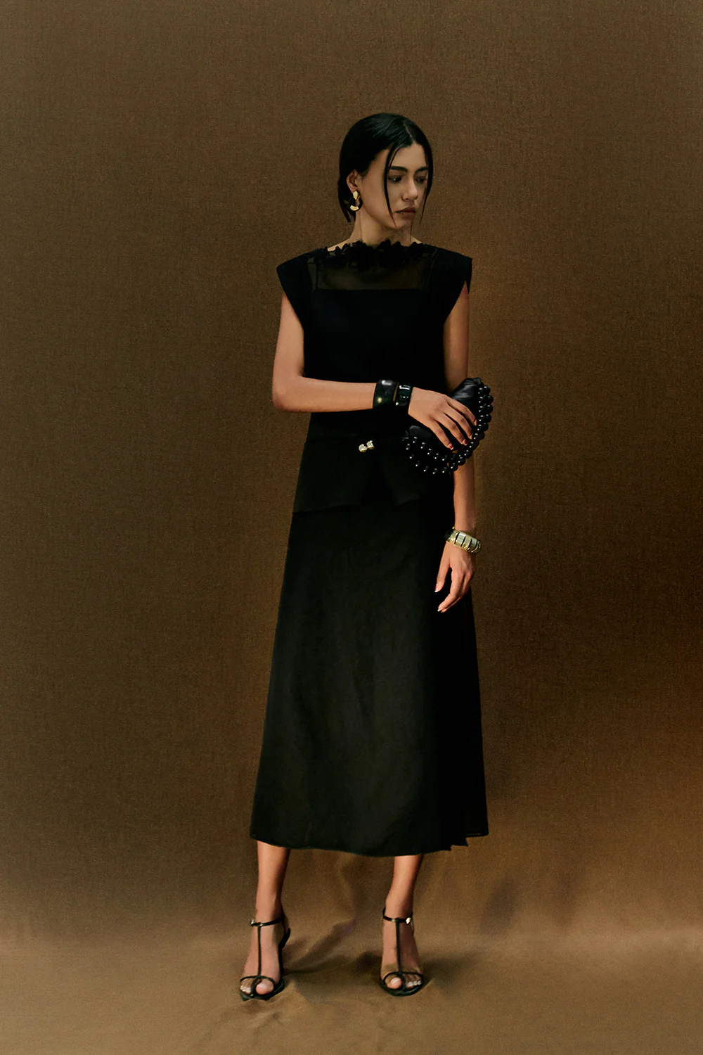 Ivy Boat Applique Midi Dress