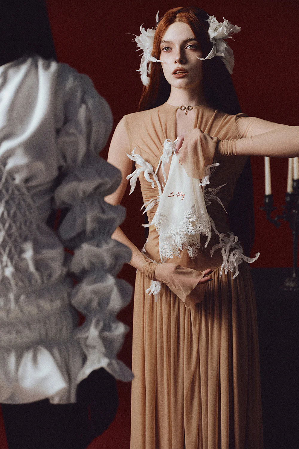 Desdemona Keyhole Neck Applique Maxi Dress