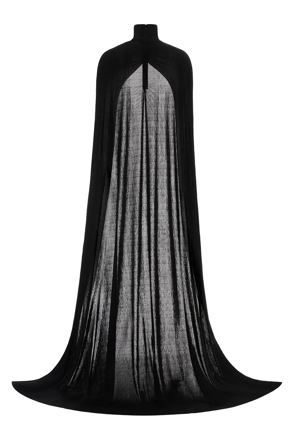 Pansy Straight Turtle Neck Elastic Cotton Floor Length Cape