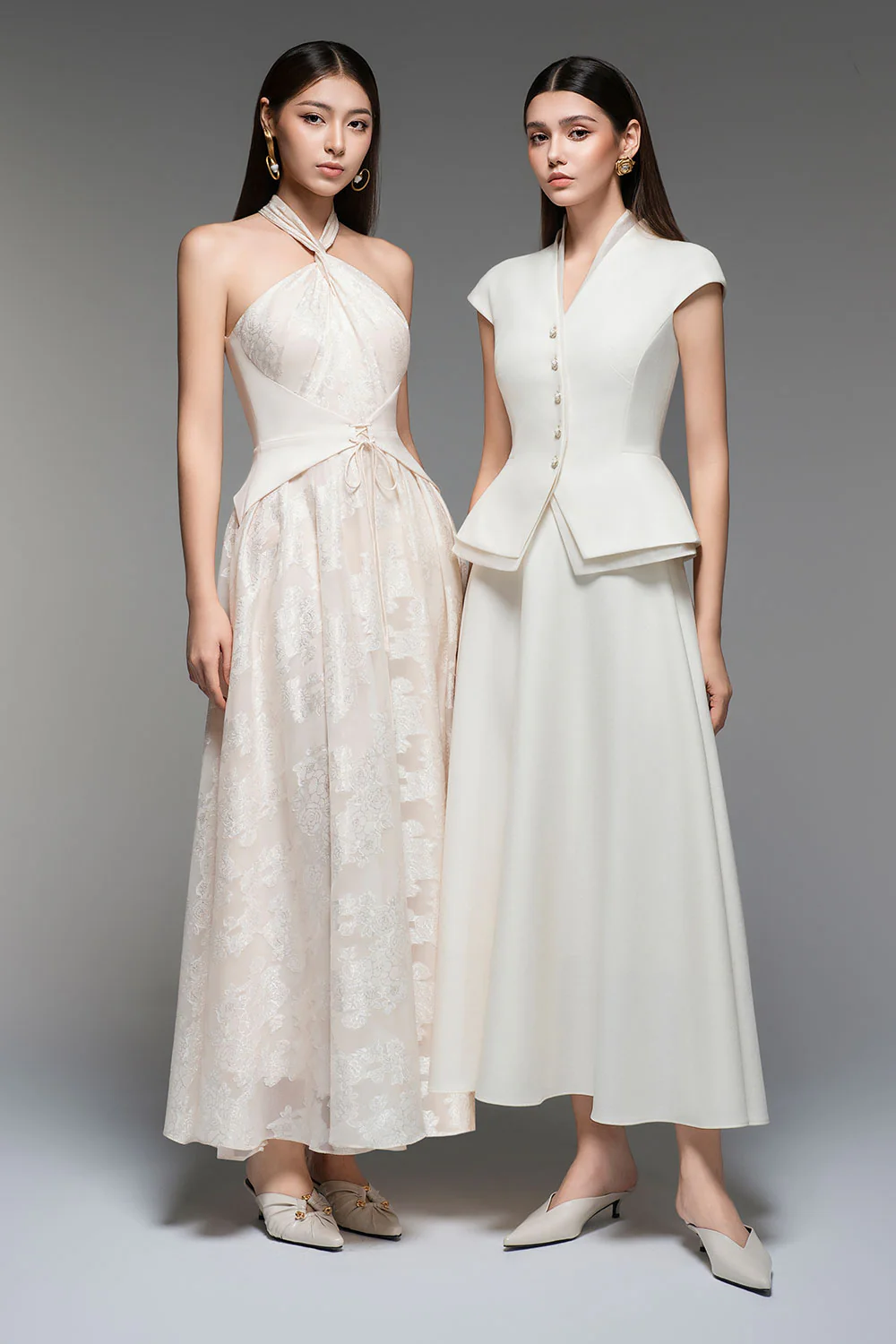 Cordelia A-line Twisted Organza Ankle Length Dress