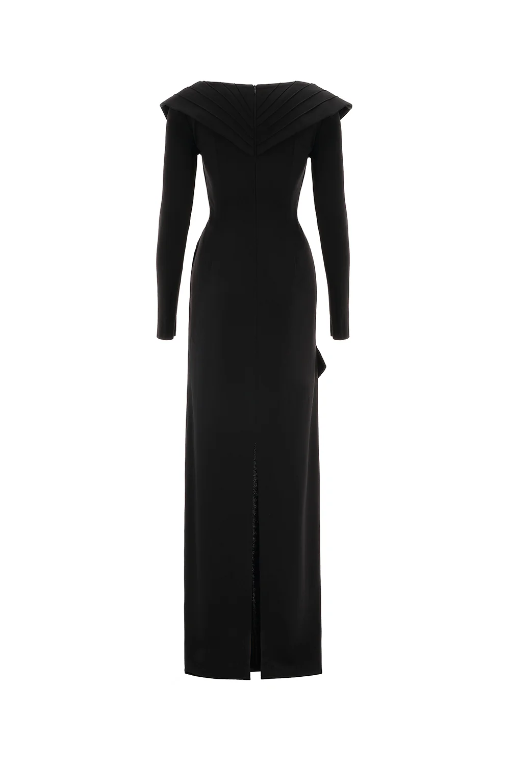 Salvia Sheath Back Slit Cotton Floor Length Dress