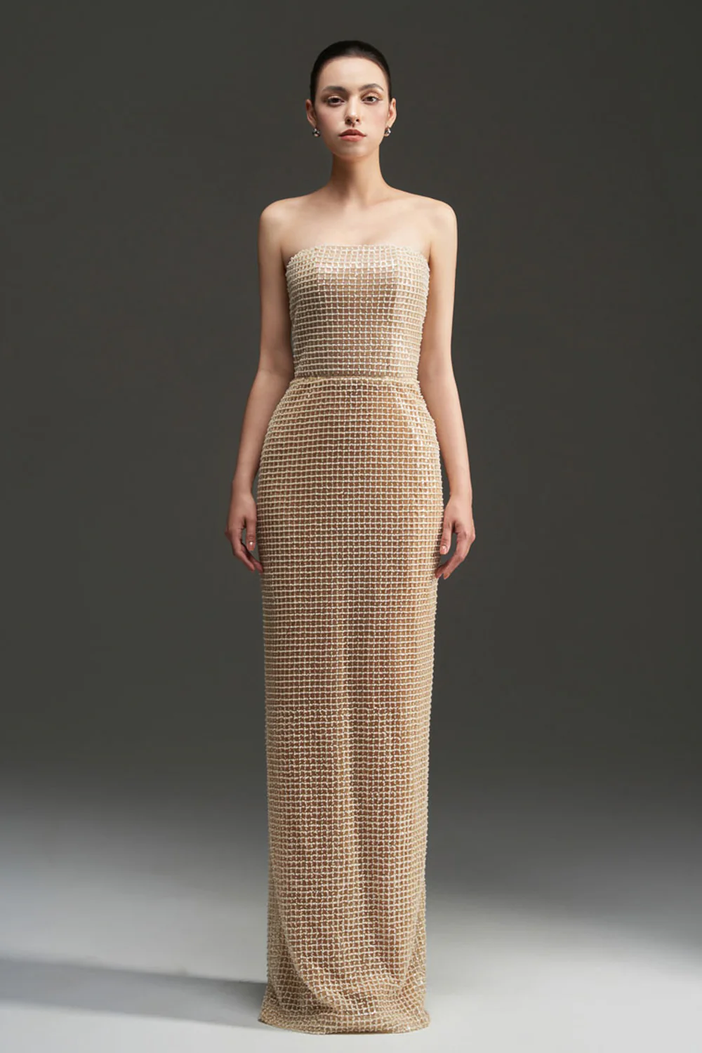 Avianna Cape Sleeves Bead Maxi Dress