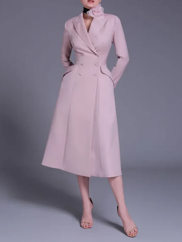 Pink Fitted Coat - Dress