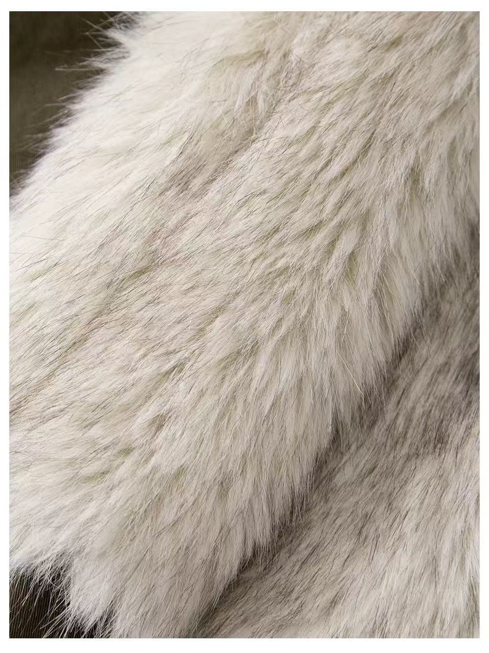 Gray Gradient Faux Fox Fur Eco Friendly Coat