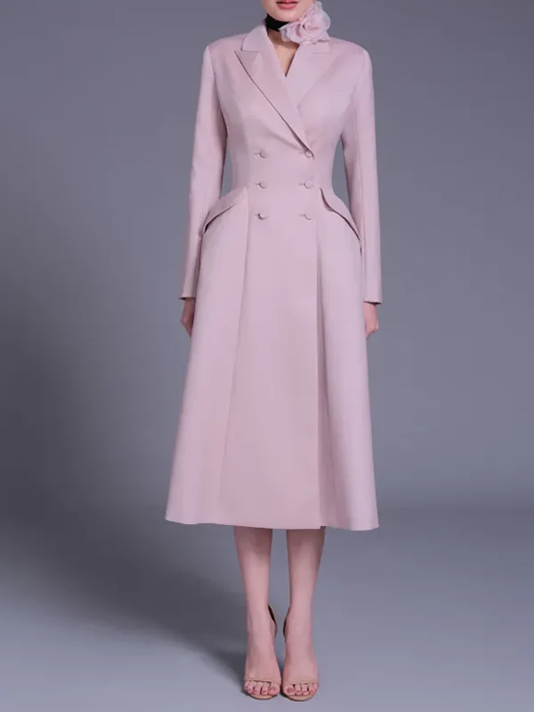 Pink Fitted Coat - Dress