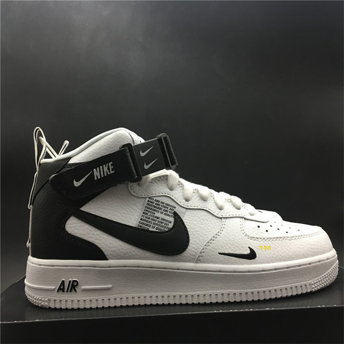 NK Air Force 1 Mid Utility White Black 804609-103 detail 7