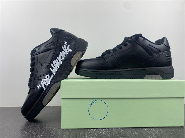 OW OOO Low Tops "For Walking" Black White OMIA189S21LEA0041001 detail 2