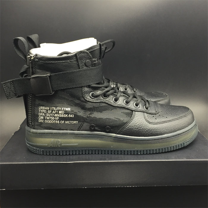 NK SF Air Force 1 Mid Black Cargo Khaki AA7345-001 detail 6