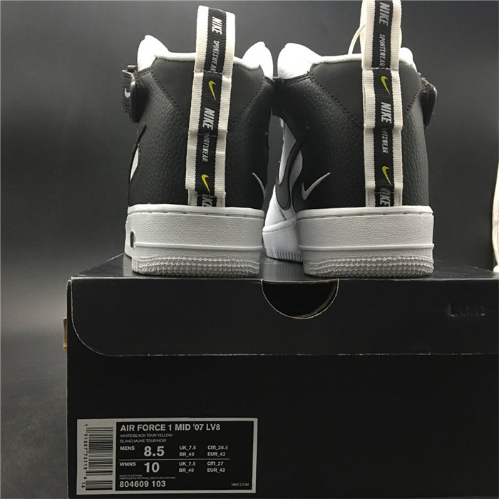 NK Air Force 1 Mid Utility White Black 804609-103 detail 5
