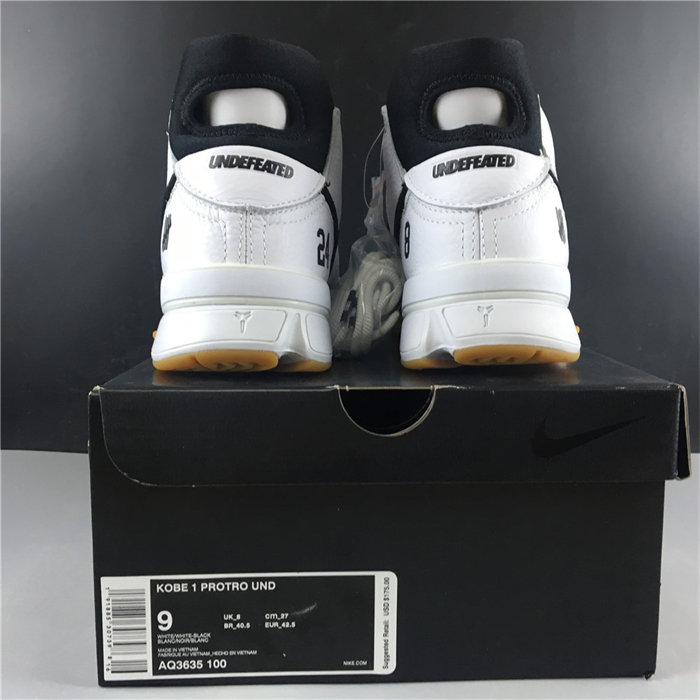 NK Kobe 1 Protro Undefeated White AQ3635-100 detail 5