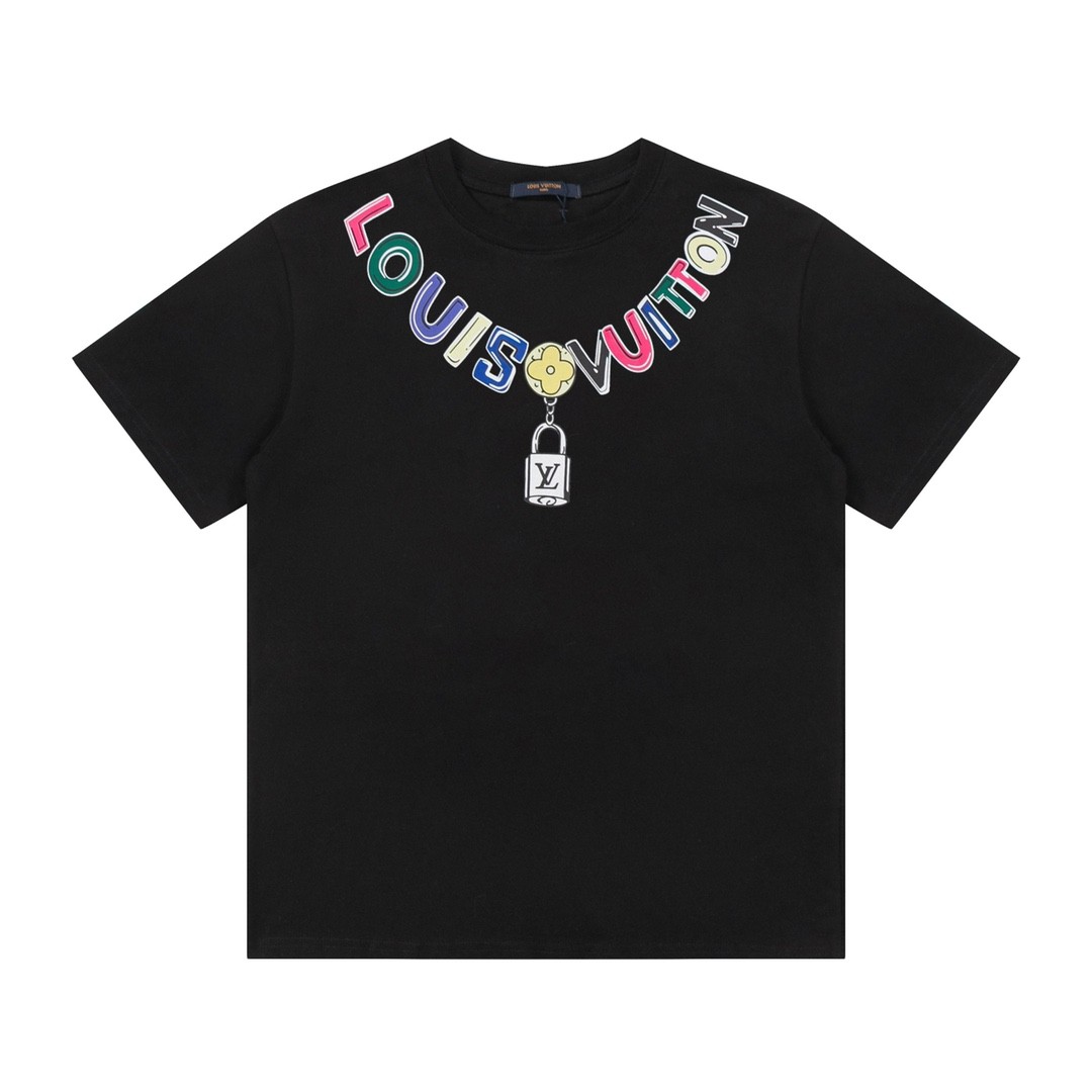 L X V Logo lettering T-shirt with 23SS neckline