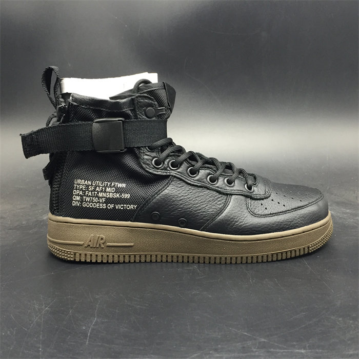 NK SF Air Force 1 Mid Black Dark Hazel 917753-002