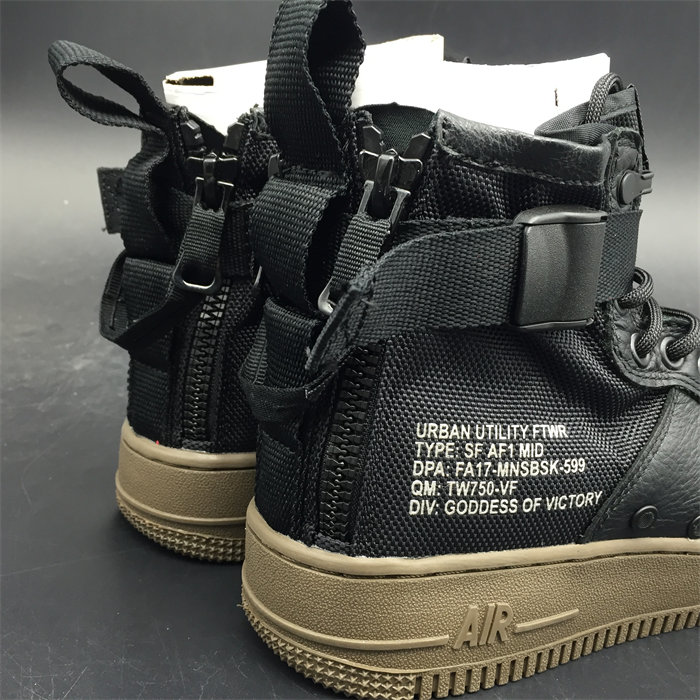 NK SF Air Force 1 Mid Black Dark Hazel 917753-002 detail 6