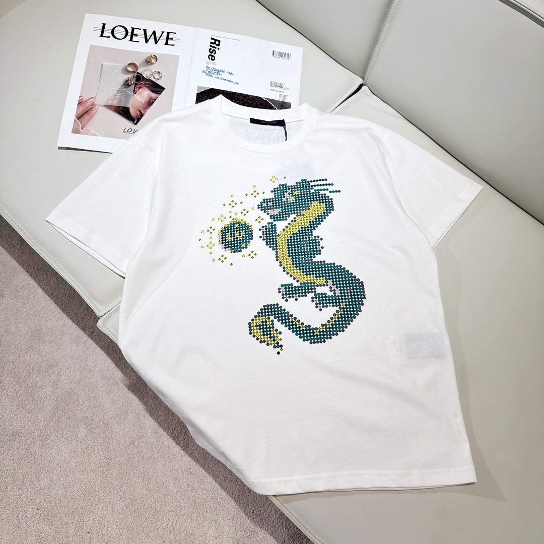 L X V 24ss Spring Dragon Year Limited Cotton T-shirt