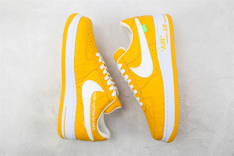 L X V x NK Air Force 1'07 Low Yellow/white/Monogram detail 8