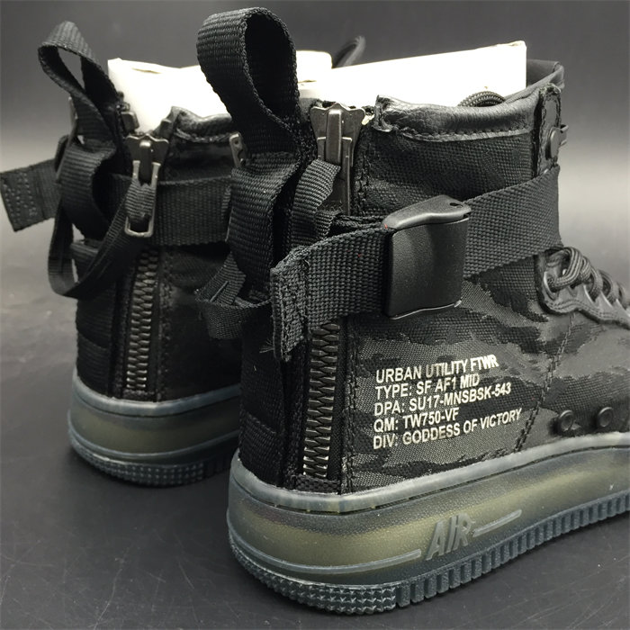 NK SF Air Force 1 Mid Black Cargo Khaki AA7345-001 detail 5