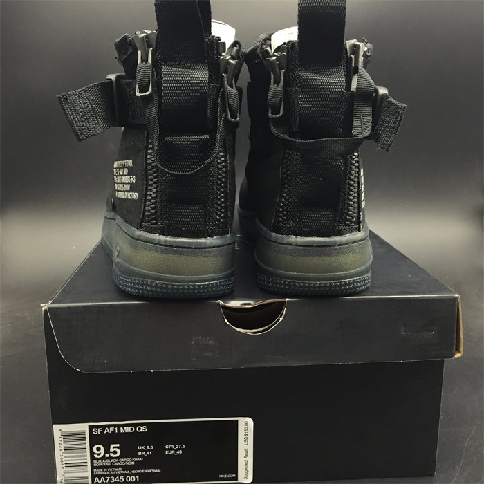 NK SF Air Force 1 Mid Black Cargo Khaki AA7345-001 detail 4