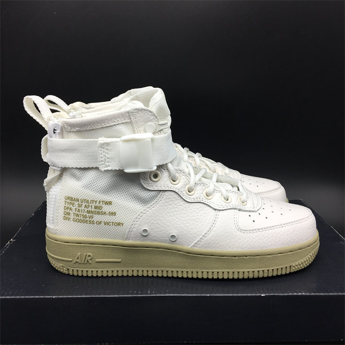 NK SF Air Force 1 Mid Ivory Olive 917753-101 detail 7