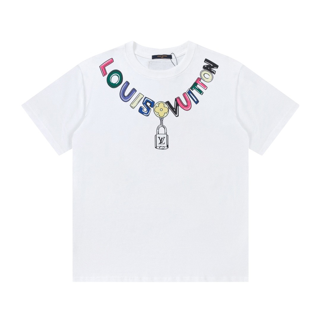 L X V Logo lettering T-shirt with 23SS neckline