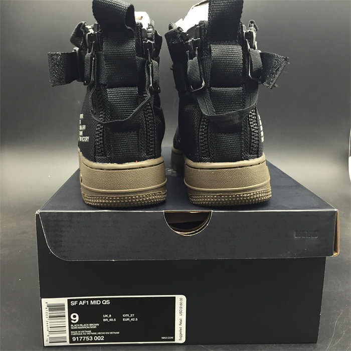 NK SF Air Force 1 Mid Black Dark Hazel 917753-002 detail 5