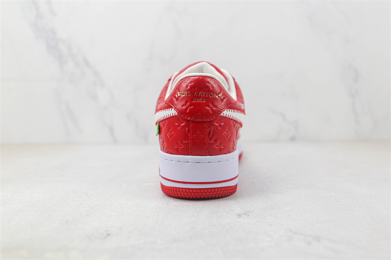 L X V x NK Air Force 1'07 Low Red/white/Monogram detail 6