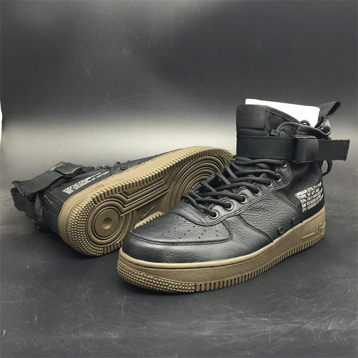 NK SF Air Force 1 Mid Black Dark Hazel 917753-002 detail 3