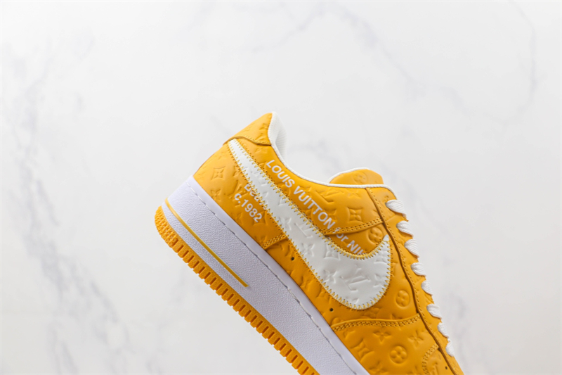 L X V x NK Air Force 1'07 Low Yellow/white/Monogram detail 3
