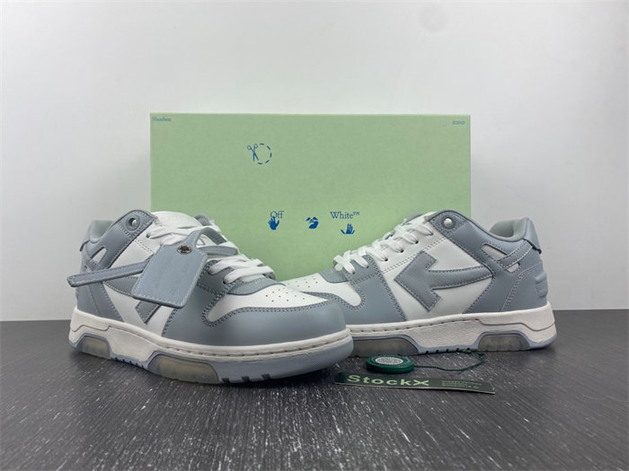 OW Out Of Office "OOO" Low Tops Grey White OMIA189S22LEA0010109