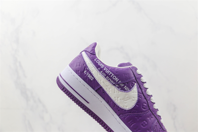 L X V x NK Air Force 1'07 Low "Purple/white/Monogram" detail 3