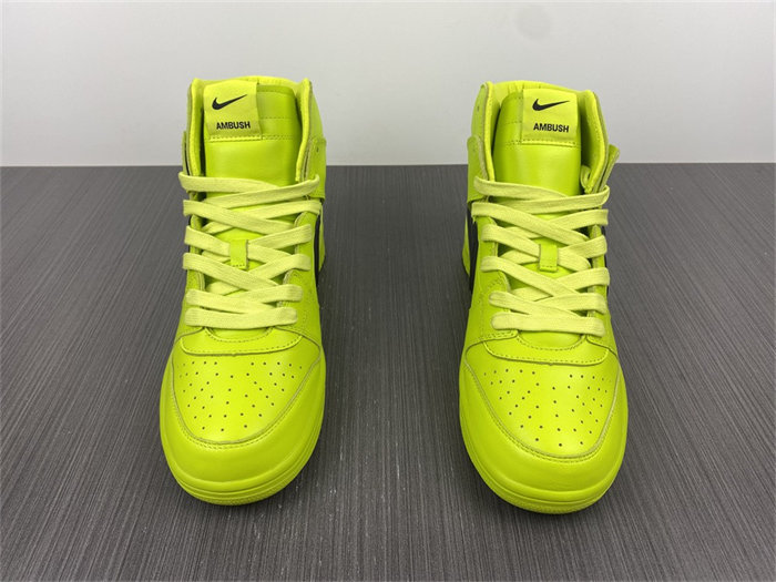 NK Dunk High AMBUSH Flash Lime CU7544-300 detail 4