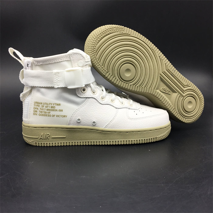 NK SF Air Force 1 Mid Ivory Olive 917753-101 detail 2