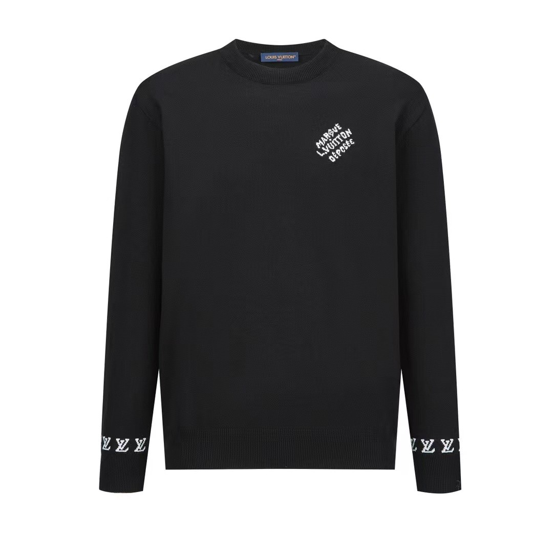 L X V monogrammed wool bottoming sweater