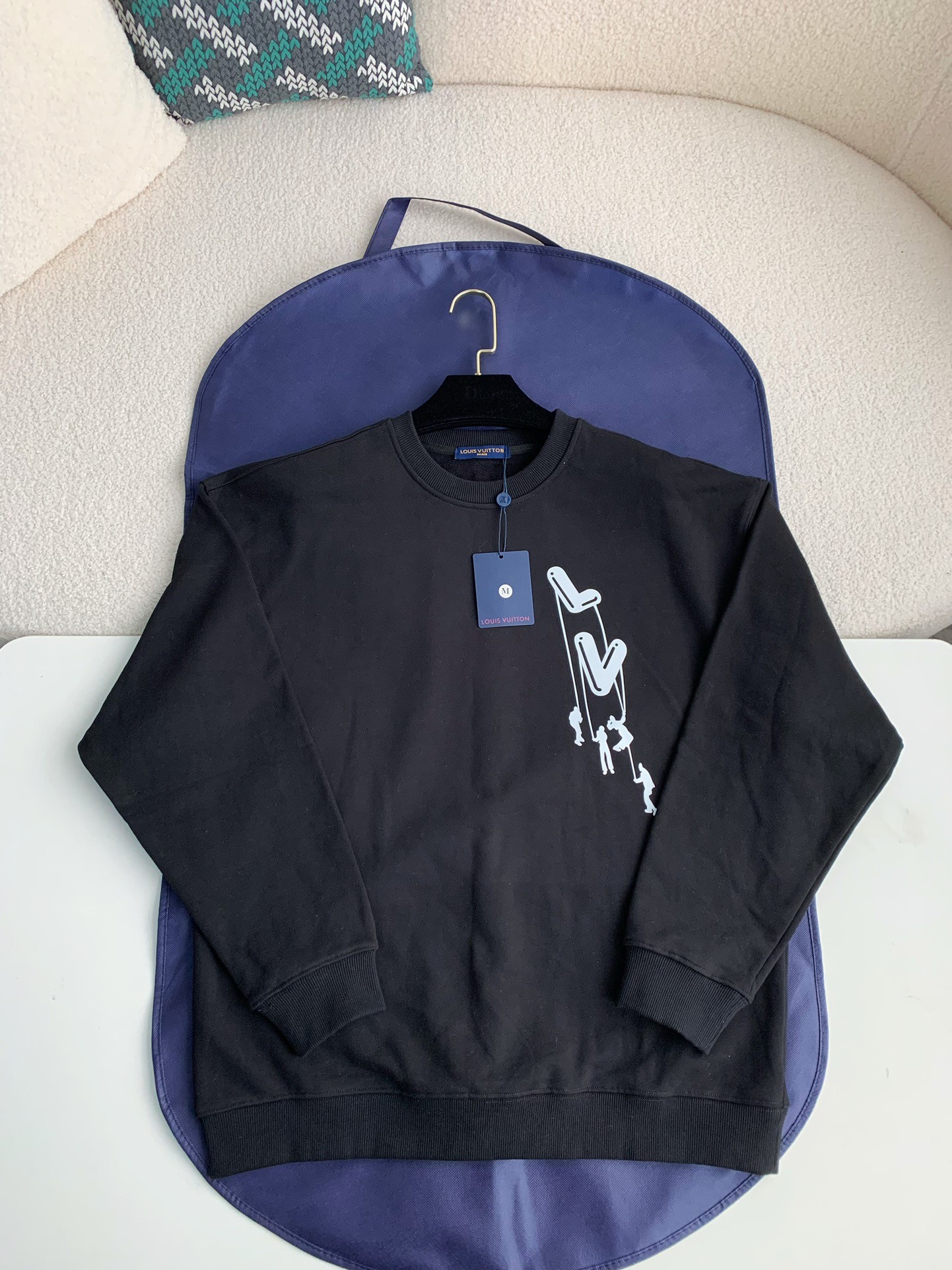 L X V "LV Star Letters" printed t erry long sleeves Hoodie