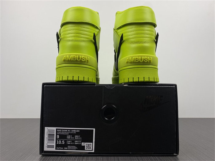 NK Dunk High AMBUSH Flash Lime CU7544-300 detail 5